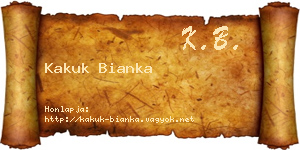 Kakuk Bianka névjegykártya