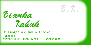 bianka kakuk business card